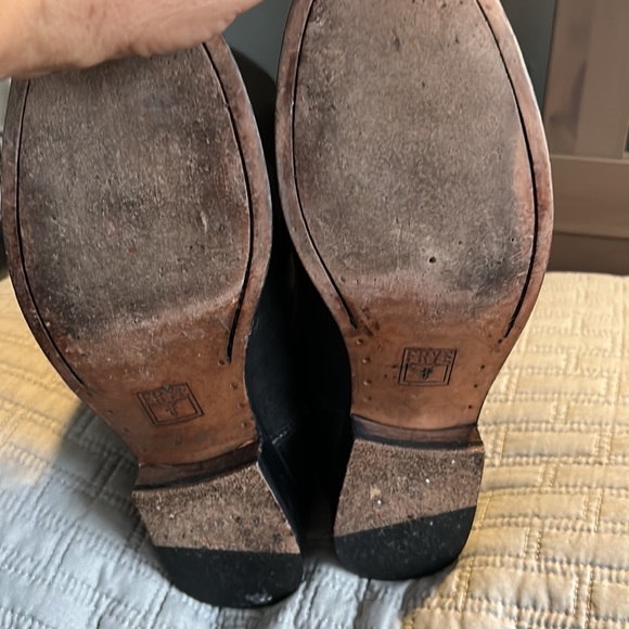 FRYE black leather boots pull on size 9 - Picture 4 of 6